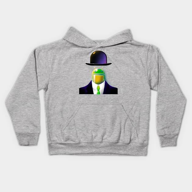 The android in the Bowler Hat Kids Hoodie by juan_ignacio_rossi